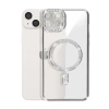 Apple İphone 15 Kılıf Joke Simli Magneticsafe Kılıf - Gümüş
