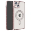 Apple İphone 15 Kılıf Joke Simli Magneticsafe Kılıf - Pembe