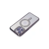 Apple İphone 15 Pro Max Kılıf Joke Simli Magneticsafe Kılıf - Derin Mor