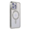 Apple İphone 15 Pro Max Kılıf Joke Simli Magneticsafe Kılıf - Gümüş