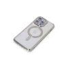 Apple İphone 15 Pro Max Kılıf Joke Simli Magneticsafe Kılıf - Gümüş