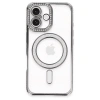 Apple İphone 16 Kılıf Joke Simli Magneticsafe Kılıf - Gri