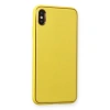 Apple İphone Xs Max Kılıf Coco Deri Silikon Kapak - Sarı