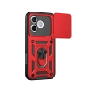 Huawei Honor 600 Lite Pars Lens Yüzüklü Silikon - Kırmızı