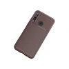 Huawei P40 Lite E Kılıf Auto Focus Karbon Kapak - Kahverengi