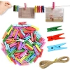 İpli Mini Mandal Seti - 50li Paket - Karışık Renkli Set