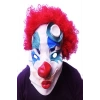 Kırmızı Renk Afro Bonus Peruklu Palyaço Lateks Et Maske