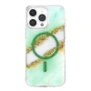 Onegif Apple İphone 14 Pro Max Lotus Simli Magsafe Kapak - Yeşil