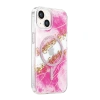 Onegif Apple İphone 15 Lotus Simli Magsafe Kapak - Pembe