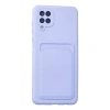 Samsung Galaxy A12 Kılıf Kelvin Kartvizitli Silikon - Lila
