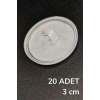 Sepet Dolusu® 20 Adet Şeffaf Yuvarlak 3 Cm Çaplı Güçlü Disk Yapışkanlar