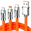Sepet Dolusu® 3 in 1 Type-C + Micro Usb + Lightning Hızlı Şarj Kablosu Silikon Kablo 1 Metre Opp Ambalaj
