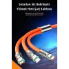 Sepet Dolusu® 3 in 1 Type-C + Micro Usb + Lightning Hızlı Şarj Kablosu Silikon Kablo 1 Metre Opp Ambalaj