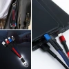 Sepet Dolusu® Işıklı Anahtarlık Model 3 in 1 USB Çıkışlı MİKRO,TYPE-C ve İphone Uyumlu Şarj Kablosu