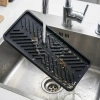 Sepet Dolusu® Siyah Silikon Yağdanlık Altlığı – Kaydırmaz Mutfak Organizer 23x10 cm