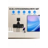 Termal Akım Korumalı 4’lü Duvar Tipi Priz 2x Usb 2x Type-c Çıkışlı Grup Priz Çoğaltıcı Siyah (2500w)