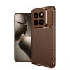 Xiaomi Mi 14t Pro Kılıf Auto Focus Karbon Kapak - Kahverengi