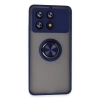 Xiaomi Poco X6 Pro Kılıf Montreal Yüzüklü Silikon Kapak - Lacivert