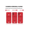 Xiaomi Redmi 12c Kılıf Zuma Kartvizitli Yüzüklü Silikon - Kırmızı