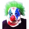 Yeşil Renk Afro Bonus Peruklu Palyaço Lateks Et Maske