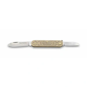 61804 Pirinç İşlemeli Sürmene Çakısı 5,5 / 3,5 Cm - Çift Bıçaklı