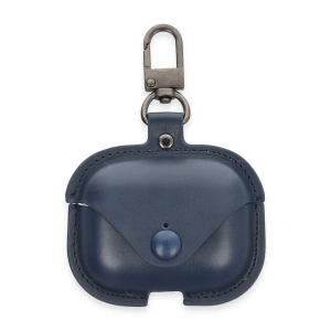 Apple Airpods Pro 2 (2.nesil) Çanta Deri Kılıf - Lacivert