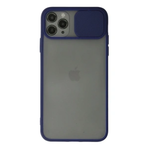 Apple İphone 11 Pro Max Kılıf Palm Buzlu Kamera Sürgülü Silikon - Lacivert