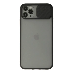 Apple İphone 11 Pro Max Kılıf Palm Buzlu Kamera Sürgülü Silikon - Siyah