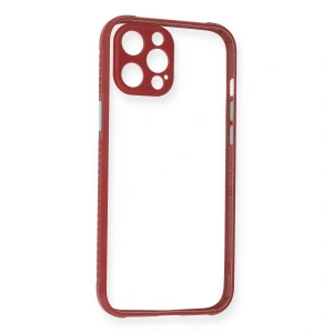 Apple İphone 12 Pro Kılıf Miami Şeffaf Silikon - Fuşya