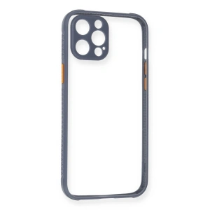 Apple İphone 12 Pro Kılıf Miami Şeffaf Silikon - Gri