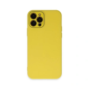 Apple İphone 12 Pro Max Kılıf Lansman Glass Kapak - Sarı