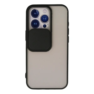 Apple İphone 13 Pro Kılıf Palm Buzlu Kamera Sürgülü Silikon - Siyah