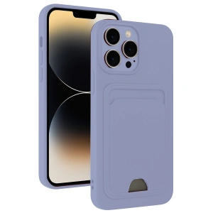 Apple İphone 13 Pro Max Kılıf Kelvin Kartvizitli Silikon - Lila