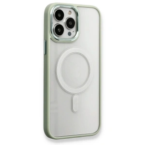 Apple İphone 14 Pro Max Kılıf Room Magneticsafe Silikon - Su Yeşili