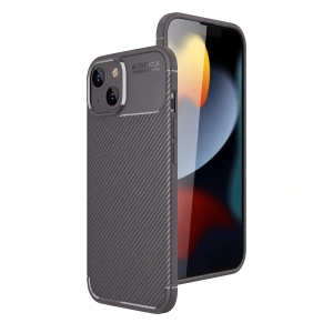 Apple İphone 15 Kılıf Auto Focus Karbon Kapak - Gri