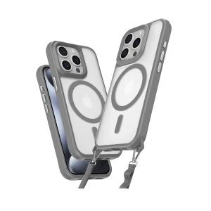 Apple İphone 15 Pro Max Kılıf Enka Magsafe Silikon Kılıf - Titan Gri