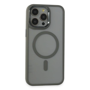 Apple İphone 15 Pro Max Kılıf Room Magneticsafe Silikon - Gri