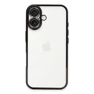Apple İphone 16 Kılıf Razer Lensli Silikon - Siyah