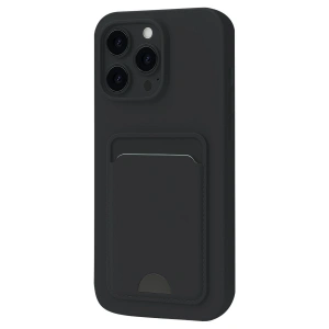 Apple İphone 16 Plus Kılıf Kelvin Kartvizitli Silikon - Siyah