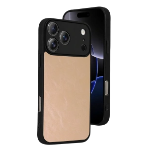 Apple İphone 17 Pro Max Aras Deri Kapak - Pudra