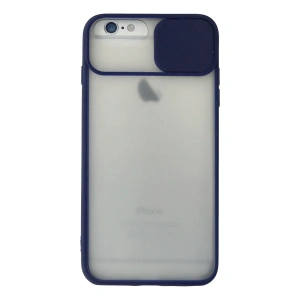 Apple İphone 6 Plus Kılıf Palm Buzlu Kamera Sürgülü Silikon - Lacivert