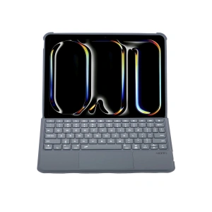 Apple T5510d İpad Pro 13 (2024) Kılıf Palermo Ledli Klavyeli Standlı Tablet Kılıfı - Siyah