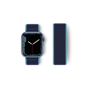 Apple Watch 38mm Hasırlı Cırtcırtlı Kordon (saat Değildir) - Mavi-lacivert