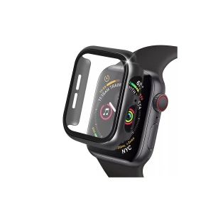 Apple Watch 41mm Camlı Kasa Ekran Koruyucu - Siyah