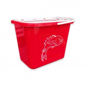 Balıkçı Kovası - 15 lt - Fishack - Süzgeçli - Kırmızı (Kod 179)