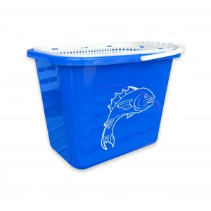 Balıkçı Kovası - 15 lt - Fishack - Süzgeçli - Mavi (Kod 179)