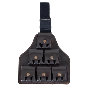 Deri Bacak Fişekliği - Savage - Kahve - 18li