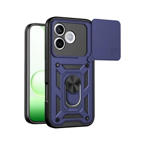 Huawei Honor 600 Lite Pars Lens Yüzüklü Silikon - Lacivert