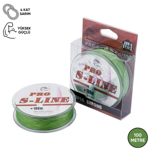 İp Örgü Misina - 4 Kat - Pro S-Line - 100mt - 0.35mm - 22,70kg Çeker