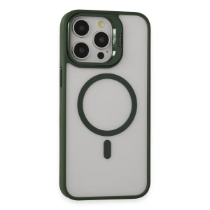 Joko Apple İphone 15 Pro Kılıf Roblox Lens Magsafe Standlı Kapak - Koyu Yeşil